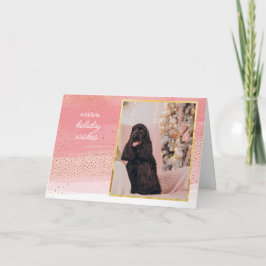 ピンクモダンと金ゴールドの休日の写真 シーズンカード