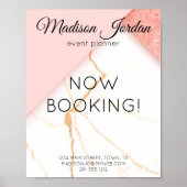 ピンクモダンと金ゴールドの大理石のビジネスポスター ポスター (正面)