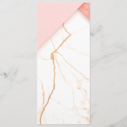 ピンクモダンと金ゴールドの大理石の予約チェア記号 メニュー (裏面)