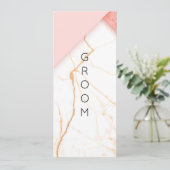 ピンクモダンと金ゴールドの大理石の予約チェア記号 メニュー (スタンド正面)