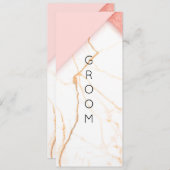 ピンクモダンと金ゴールドの大理石の予約チェア記号 メニュー (正面/裏面)