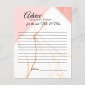 ピンクモダンと金ゴールドの大理石アドバイスカード (正面)