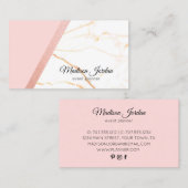 ピンクモダンと金ゴールドの大理石グリッター 名刺 (正面/裏面)