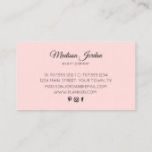 ピンクモダンと金ゴールドの大理石グリッター 名刺 (裏面)