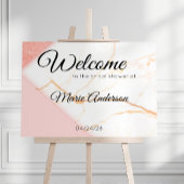 ピンクモダンと金ゴールドの大理石シャワーポスター ポスター