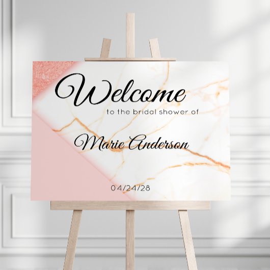 ピンクモダンと金ゴールドの大理石シャワーポスター ポスター