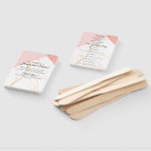 ピンクモダンと金ゴールドの大理石結婚式 プログラム ハンドファン (組立なし)