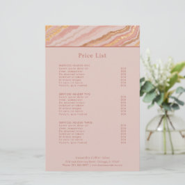 ピンクモダンと金ゴールドの抽象芸術エレガント価格表