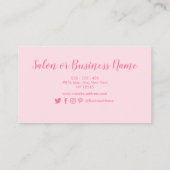 ピンクモダンと金ゴールドの水彩色のブロ ロイヤリティカード (裏面)