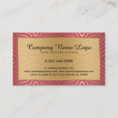 ピンクモダンと金ゴールドの縞模様 名刺 (裏面)