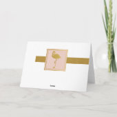 ピンクモダンと金ゴールドグリッターフラミンゴ誕生日 カード (裏面)