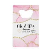 ピンクモダンと金ゴールドミセス クレジットカード栓抜き (正面)