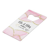 ピンクモダンと金ゴールドミセス クレジットカード栓抜き (裏面アングル)