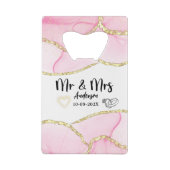 ピンクモダンと金ゴールドミセス クレジットカード栓抜き (裏面)