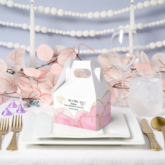 ピンクモダンと金ゴールドミセス フェイバーボックス (ウェディング)