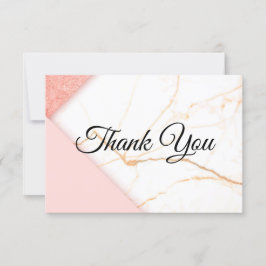 ピンクモダンと金ゴールド大理石 サンキューカード
