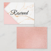 ピンクモダンと金ゴールド大理石 プレイスカード (正面/裏面)