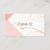 ピンクモダンと金ゴールド大理石 プレイスカード (裏面)