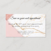 ピンクモダンと金ゴールド大理石 割引カード (正面)