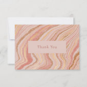 ピンクモダンと金ゴールド抽象芸術エレガント サンキューカード (正面)