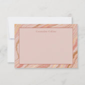 ピンクモダンと金ゴールド抽象芸術エレガント ノートカード (正面)