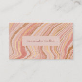 ピンクモダンと金ゴールド抽象芸術エレガント 予約カード (裏面)