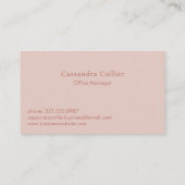 ピンクモダンと金ゴールド抽象芸術エレガント 名刺 (裏面)