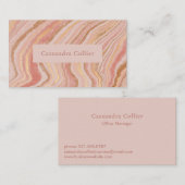 ピンクモダンと金ゴールド抽象芸術エレガント 名刺 (正面/裏面)