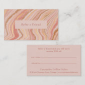 ピンクモダンと金ゴールド抽象芸術エレガント 紹介カード (正面/裏面)