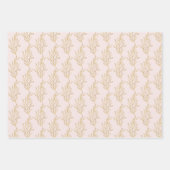 ピンクモダンと金ゴールド書道クリスマス ラッピングペーパーシート (正面)