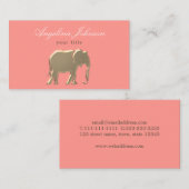 ピンクモダンと金ゴールド 名刺 (正面/裏面)