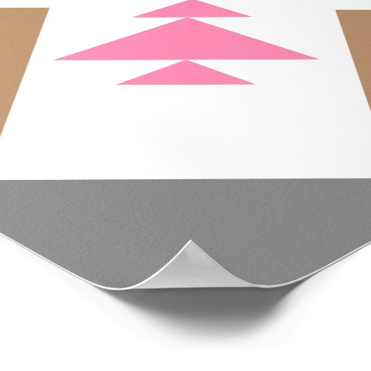 ピンクモダンと銅のジオメトリックキルトデザイン ポスター (角)