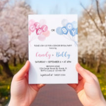 ピンクモダンと青のバルーン性別の表示