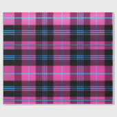 ピンクモダンと青の格子縞 ラッピングペーパー (フラット)