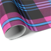 ピンクモダンと青の格子縞 ラッピングペーパー (ロールコーナー)