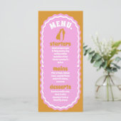 ピンクモダンと黄色のレトロの波型アーチメニュー メニュー (スタンド正面)