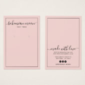 ピンクモダンと黒の文字飾りカード (正面&裏面)