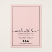 ピンクモダンと黒の文字飾りカード (裏面)