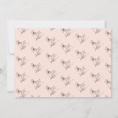 ピンクモダンと黒の花の金ゴールドドット結婚ズ 招待状 (裏面)