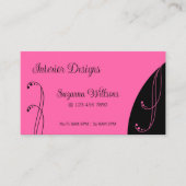 ピンクモダンと黒の装飾用の角が曲がった華美 名刺 (正面)