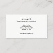 ピンクモダンのまつ毛とメイクアップアーティストリー 名刺 (裏面)