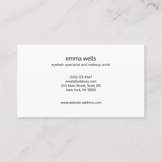 ピンクモダンのまつ毛とメイクアップアーティストリー 名刺 (裏面)