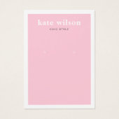 ピンクモダンのイヤリング表示カード (正面)