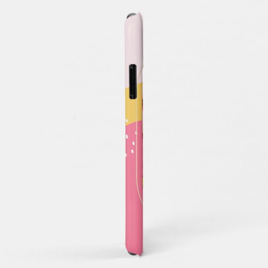 ピンクモダンのオレンジ色のフローラの写パーソナライズされた真名 Case-Mate iPhoneケース (裏面/右)