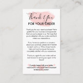 ピンクモダンのカスタマイズ可能なロゴのご注文 名刺 (裏面)