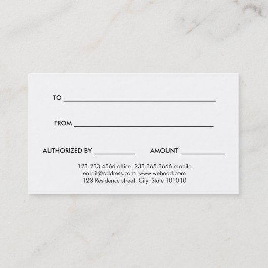 ピンクモダンのクリスマスツリーにかわいい贈り物券 割引カード (裏面)