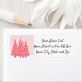ピンクモダンのクリスマスツリー ラベル (インサイチュ)