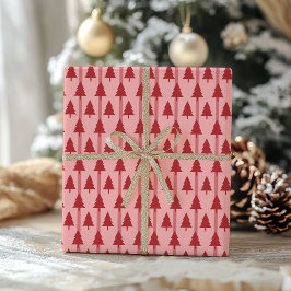 ピンクモダンのクリスマスラッピング紙 ラッピングペーパー
