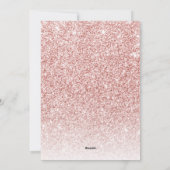 ピンクモダンのグリッターと花が名前と輝く シーズンカード (裏面)