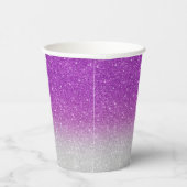 ピンクモダンのグリッターパタグラデーションーン 紙コップ (右)